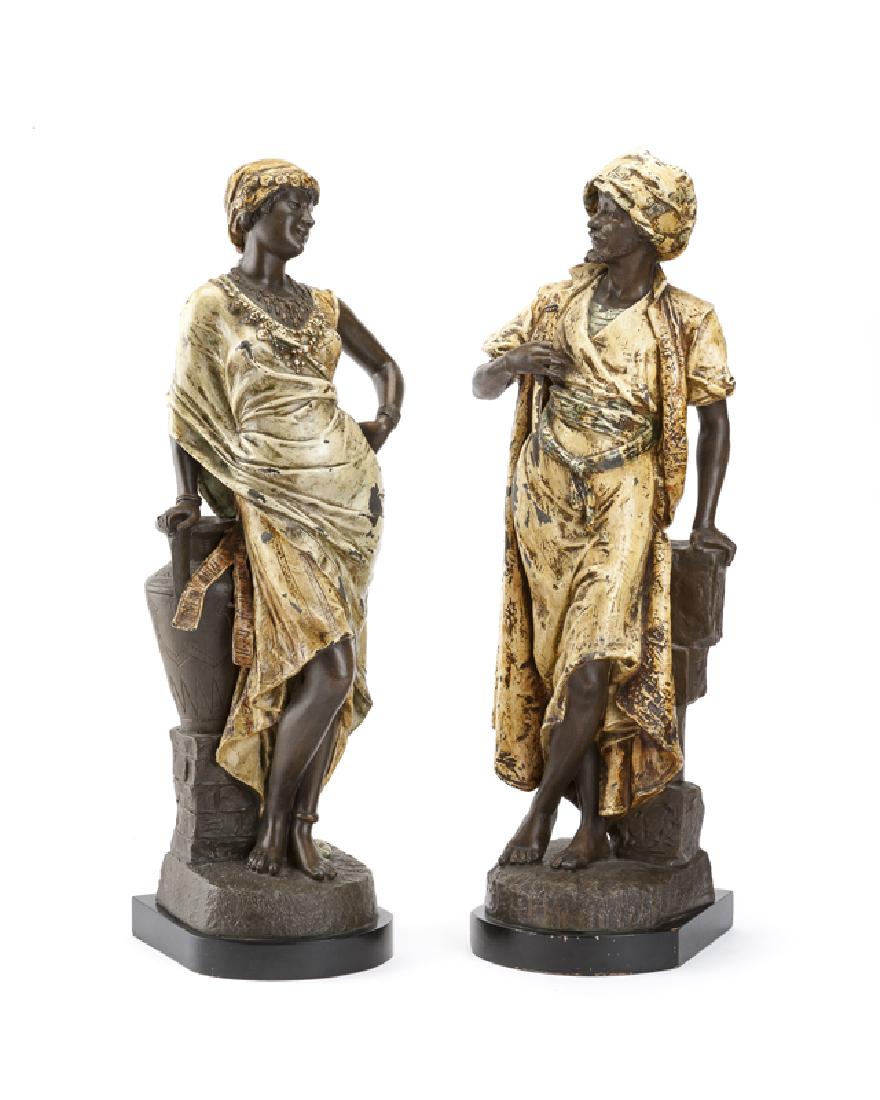 A pair of cold-painted spelter Arabian figures (1 of 5)