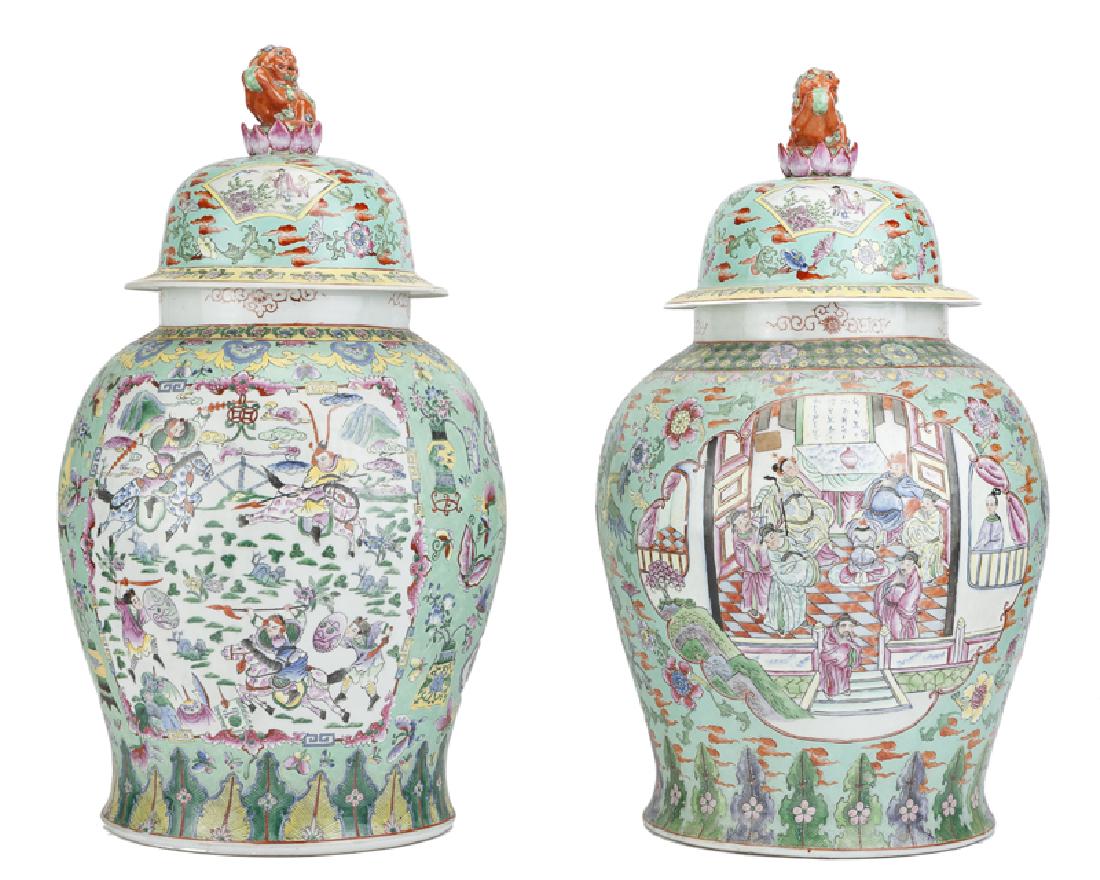 A near pair of Chinese Republic-period urns (1 of 8)