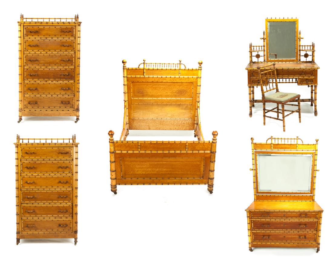A Victorian faux bamboo bedroom set (1 of 10)