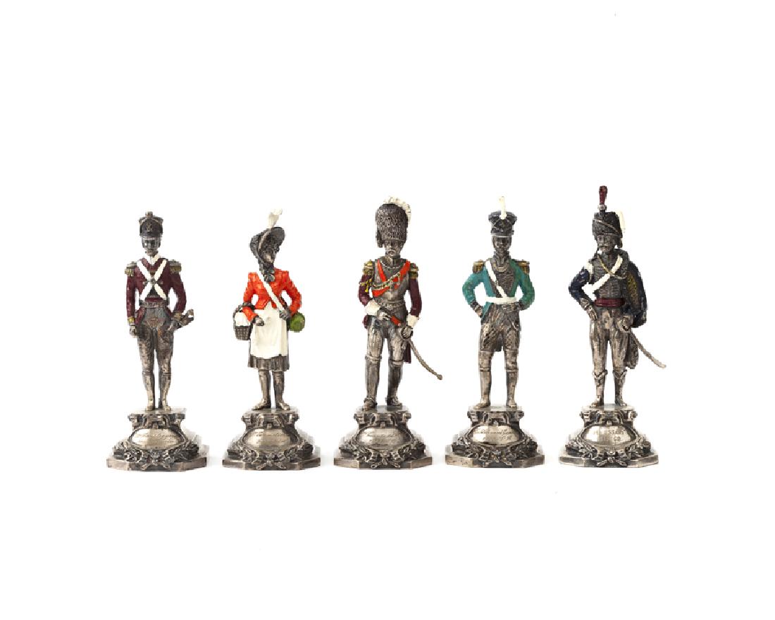 Five Italian .800 silver military figures (1 of 7)