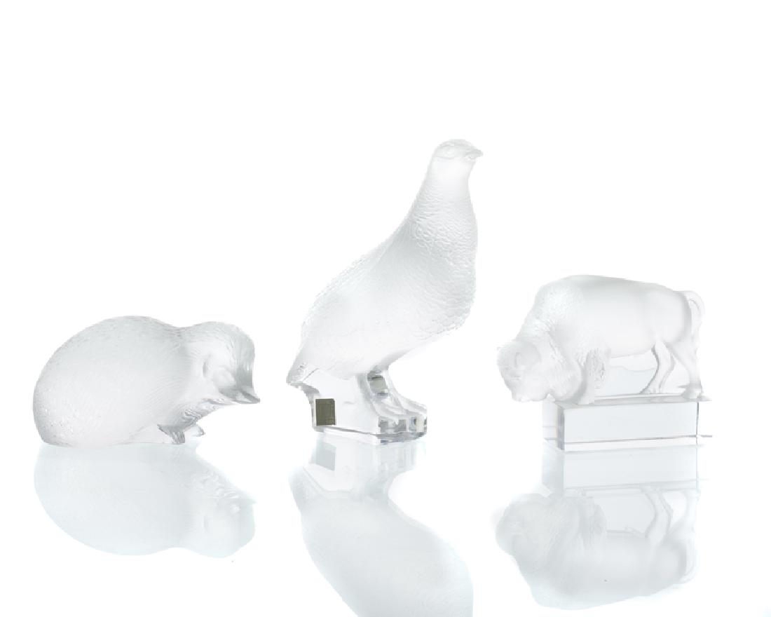 Three Lalique art glass animals (1 of 3)