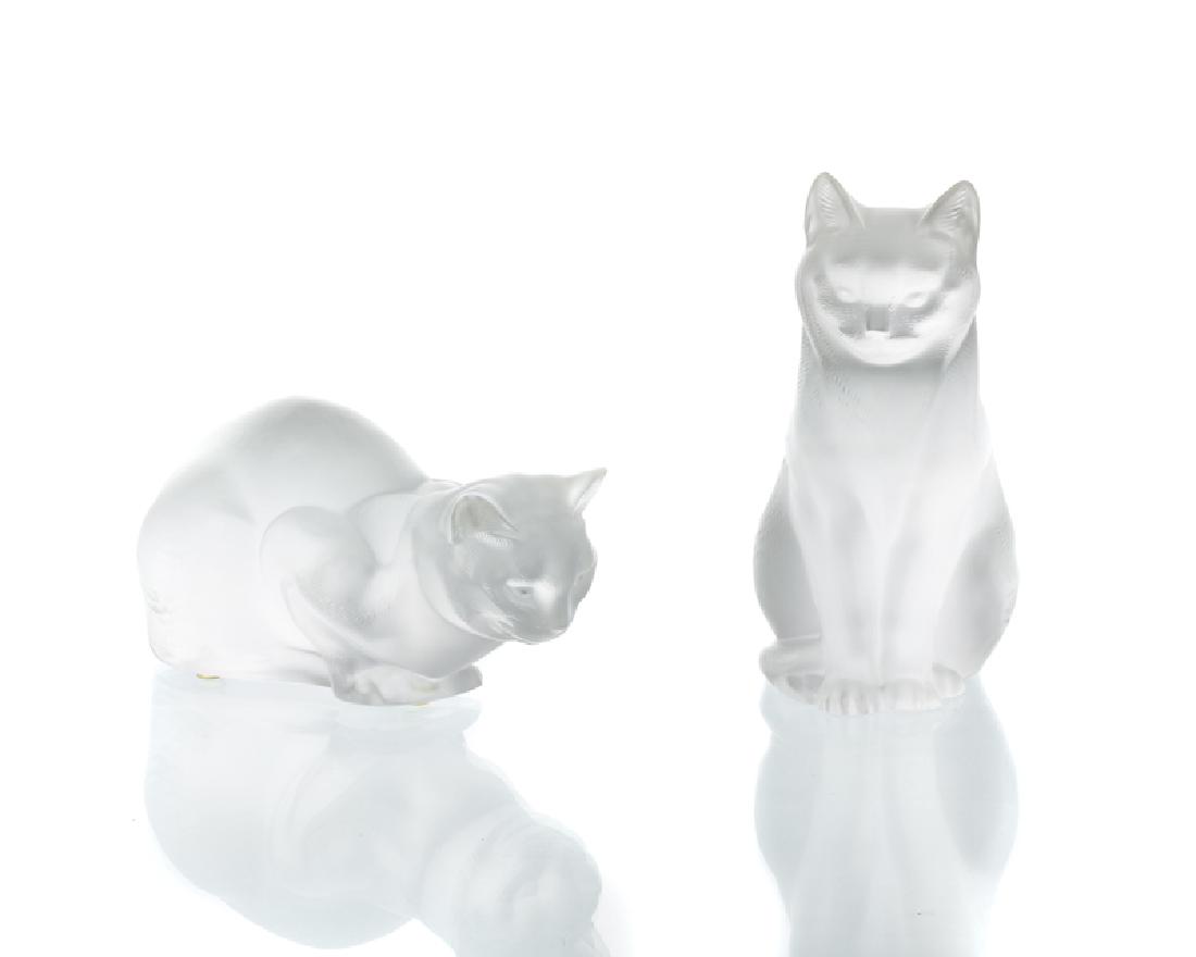 Two Lalique art glass cats (1 of 3)
