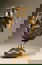 1004: AN AUSTRIAN NEOCLASSIC CUT-AMETHYST GLASS VASE