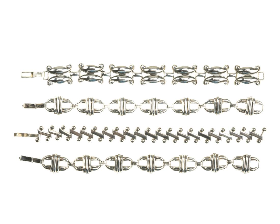 Four Modernist sterling silver bracelets (1 of 6)