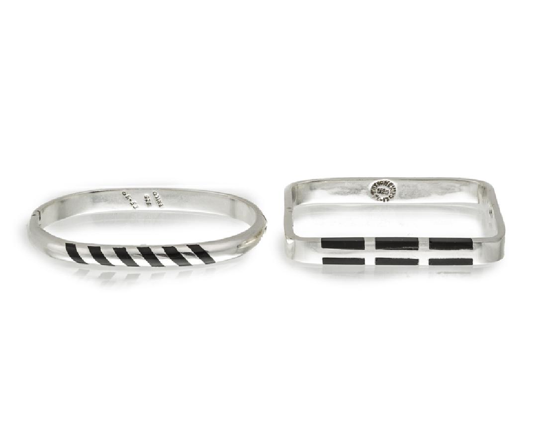 Two Taxco sterling silver and enamel bracelets (1 of 4)