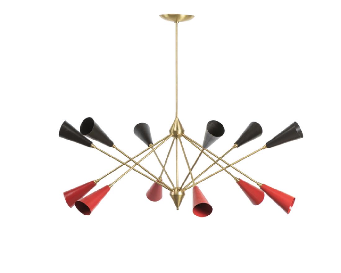 A modern Italian twelve-light ceiling fixture (1 of 2)