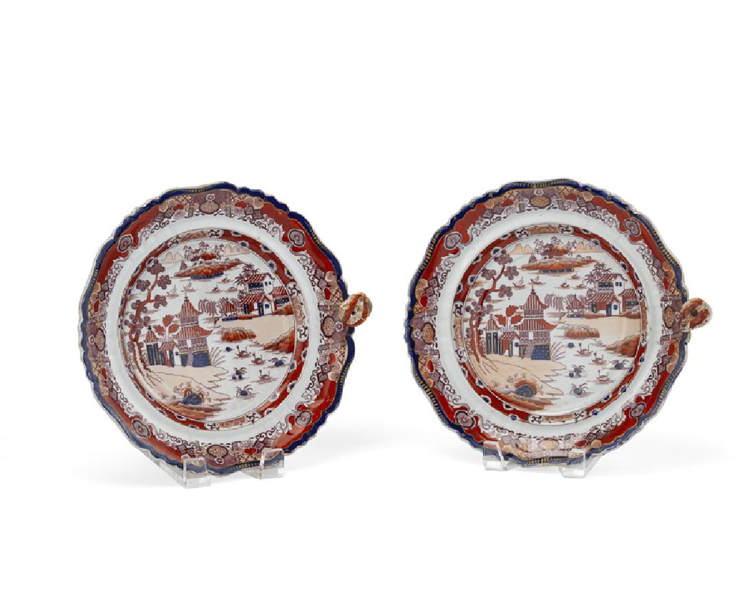 A pair of English ironstone warming plates (1 of 2)