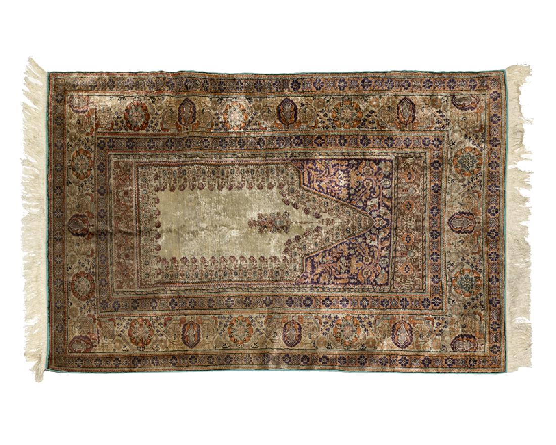 A Persian silk prayer rug (1 of 2)
