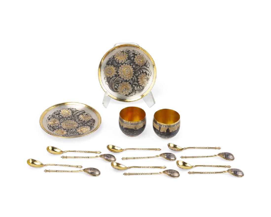 A group of niello and silver metalware (1 of 3)