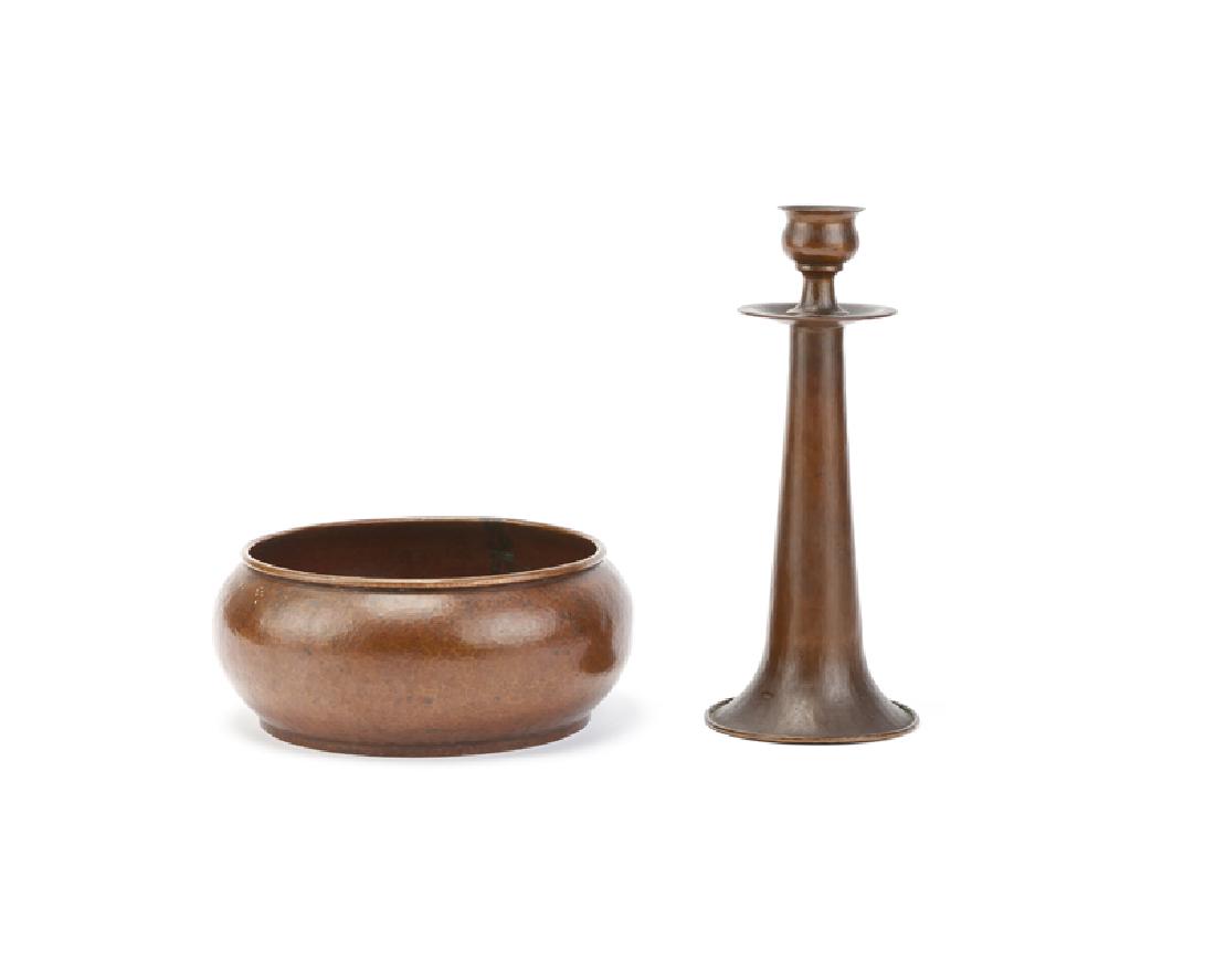 Two Arts & Crafts hand-hammered copper items (1 of 4)