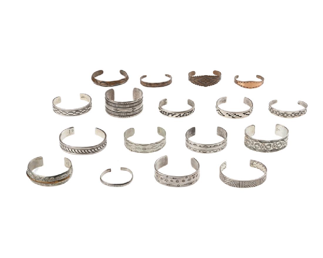 Seventeen Native American cuff bracelets (1 of 4)