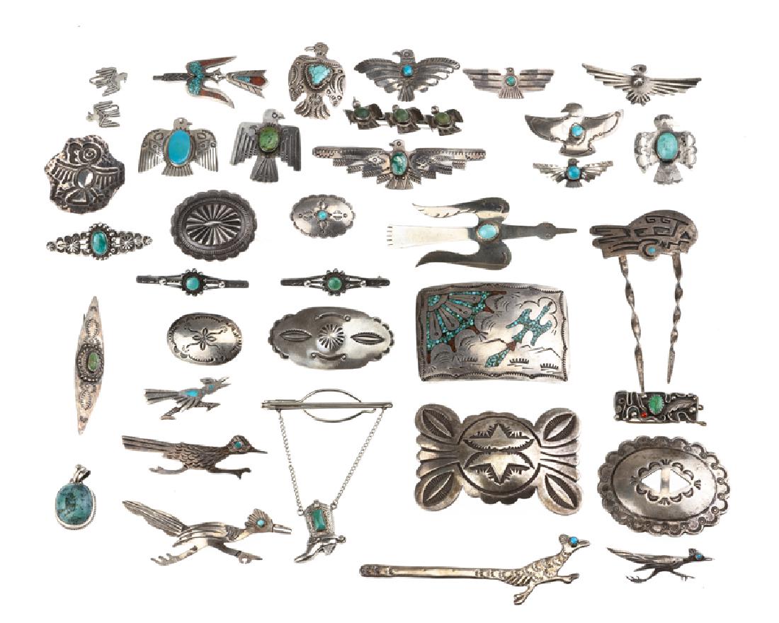 A large group of Hopi and Navajo jewelry (1 of 2)