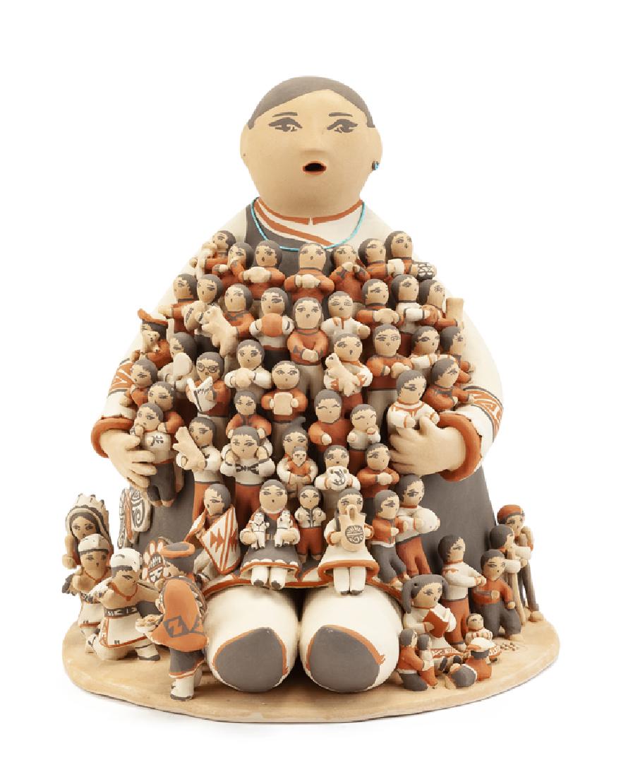 A large Carol Pecos (b. 1934 Jemez) pottery storyteller (1 of 5)