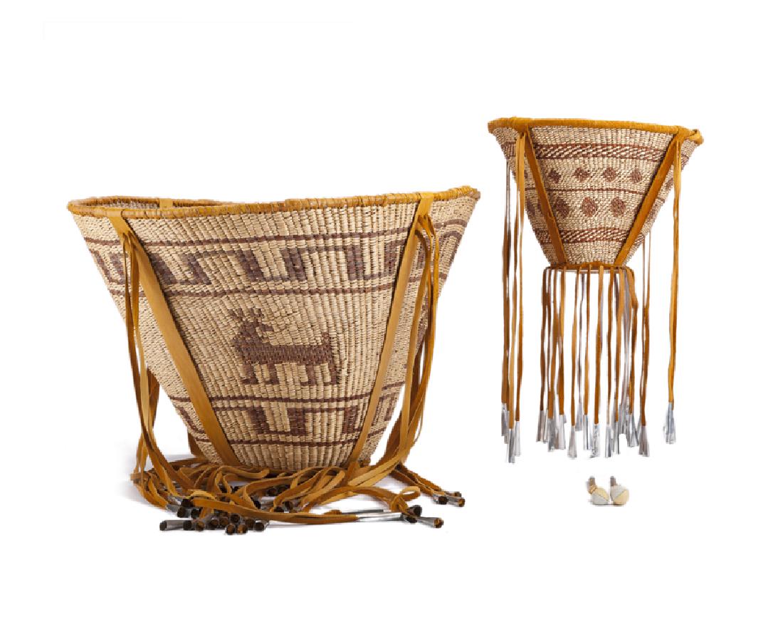 Two contemporary Apache burden baskets (1 of 5)