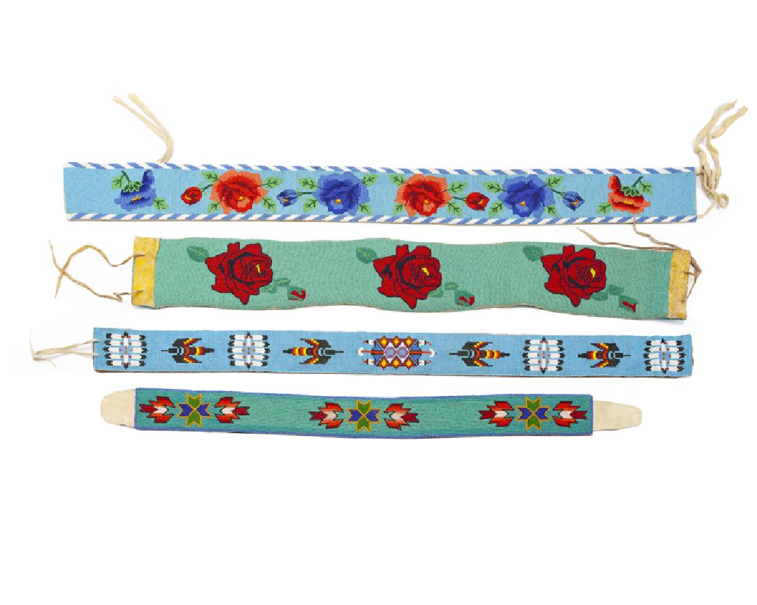Four Native American beaded leather belts (1 of 2)