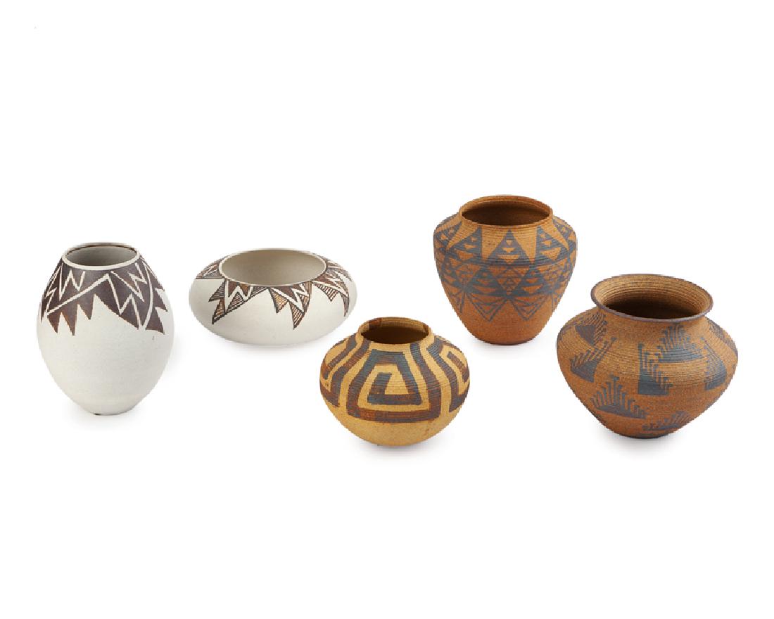 A group of David Salk art pottery vessels (1 of 3)