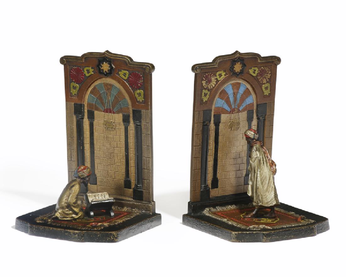 A pair of Vienna bronze bookends (1 of 3)