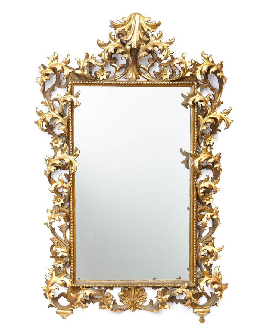 A Continental carved giltwood wall mirror (1 of 2)