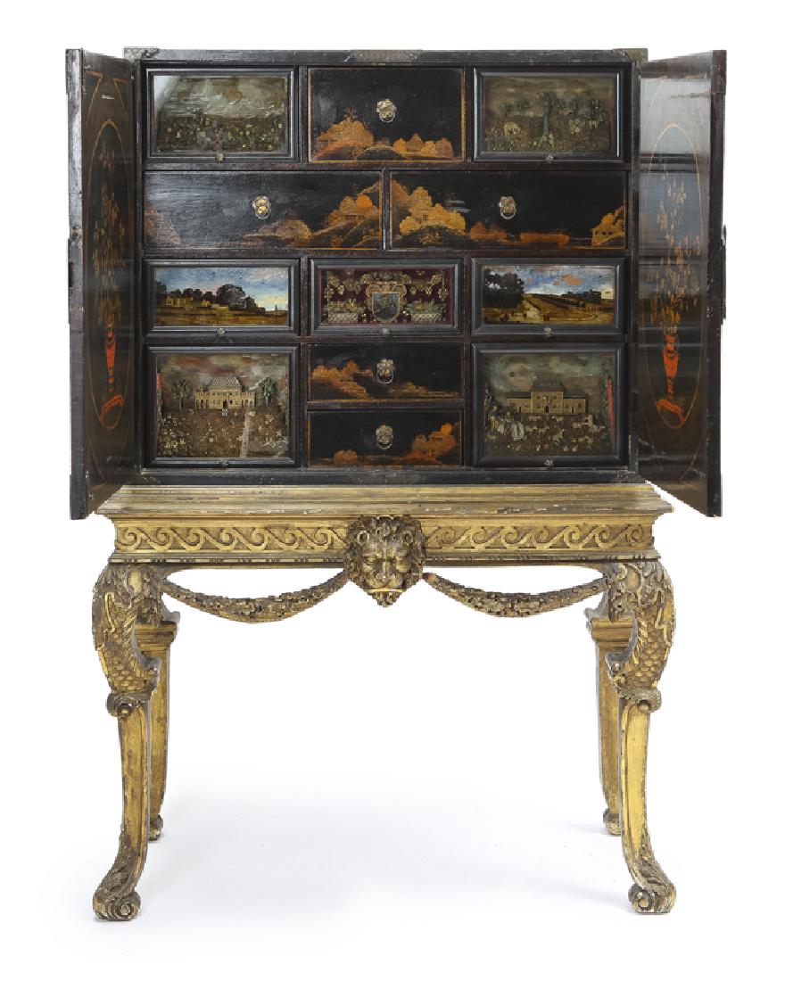 A Continental chinoiserie curio chest on stand (1 of 7)