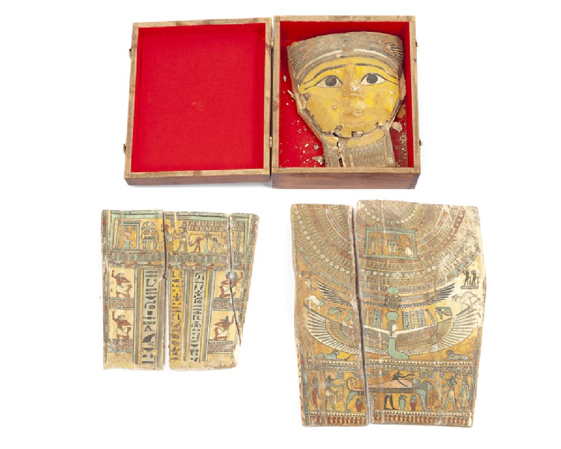 A group of Egyptian mask and panel fragments (1 of 3)