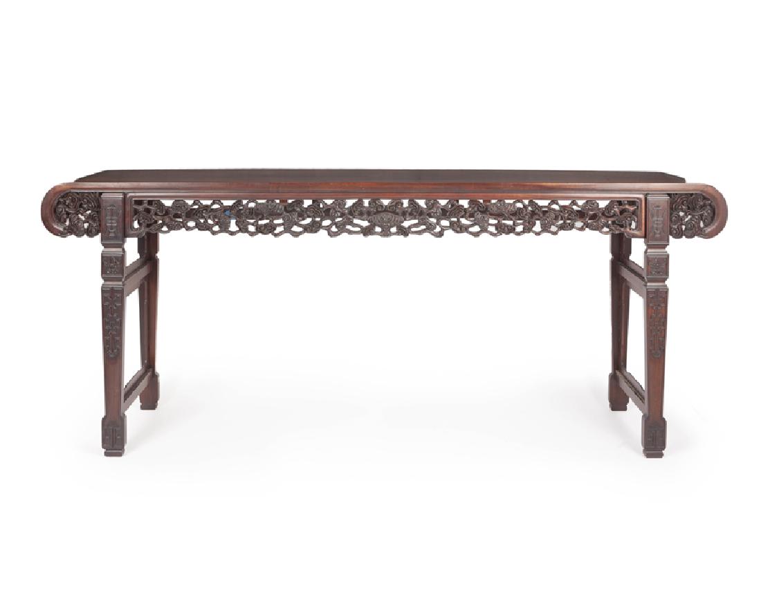 A Chinese carved hardwood altar table (1 of 2)