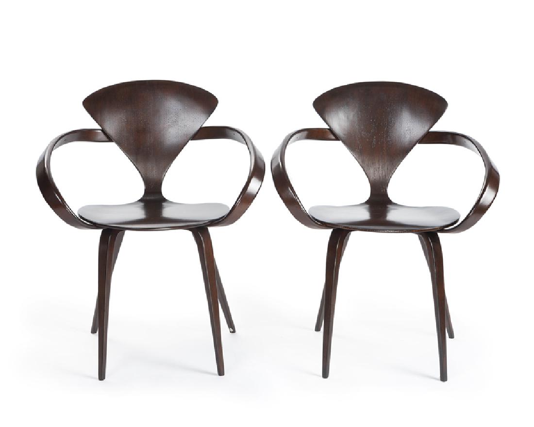 A pair of Norman Cherner ''Pretzel'' armchairs (1 of 3)