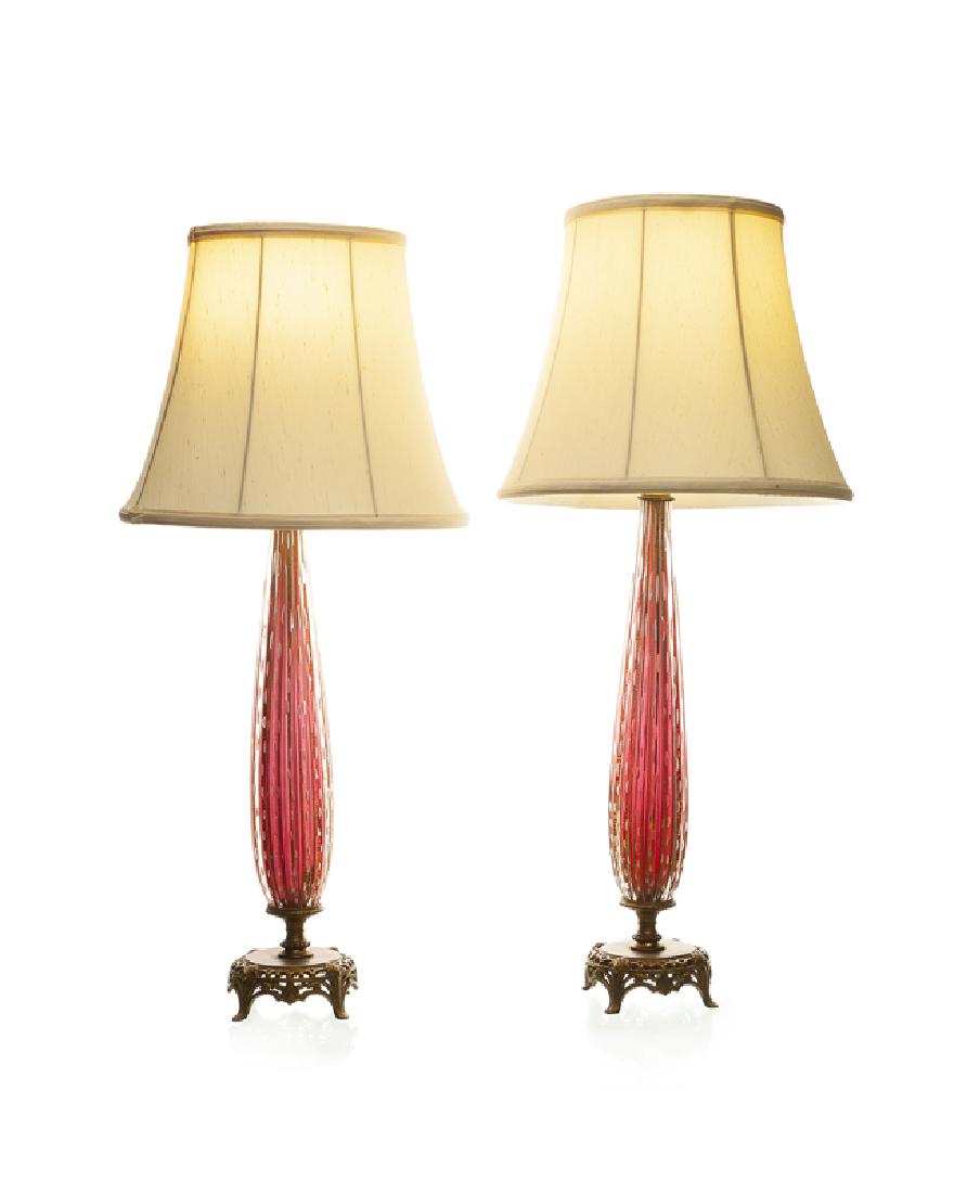 A pair of Murano blown glass lamps (1 of 2)