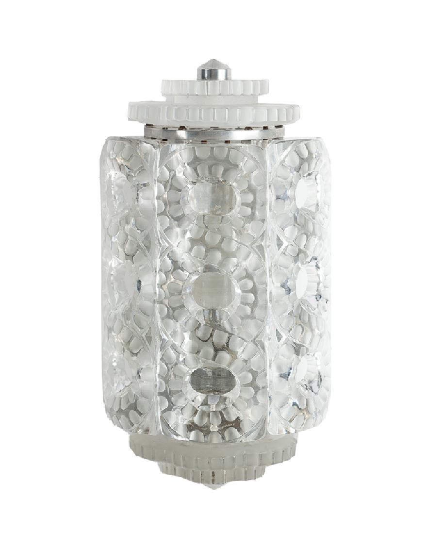 A Lalique ''Seville'' frosted art glass wall sconce (1 of 2)