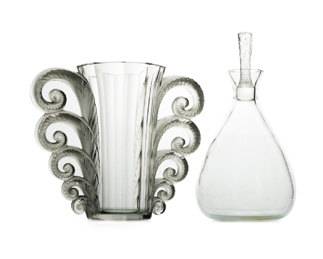 Two art glass table items, Lalique (1 of 3)