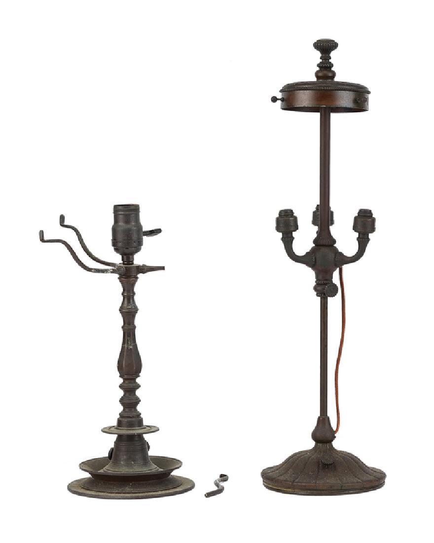 Two Tiffany Studios bronze lamp bases (1 of 4)