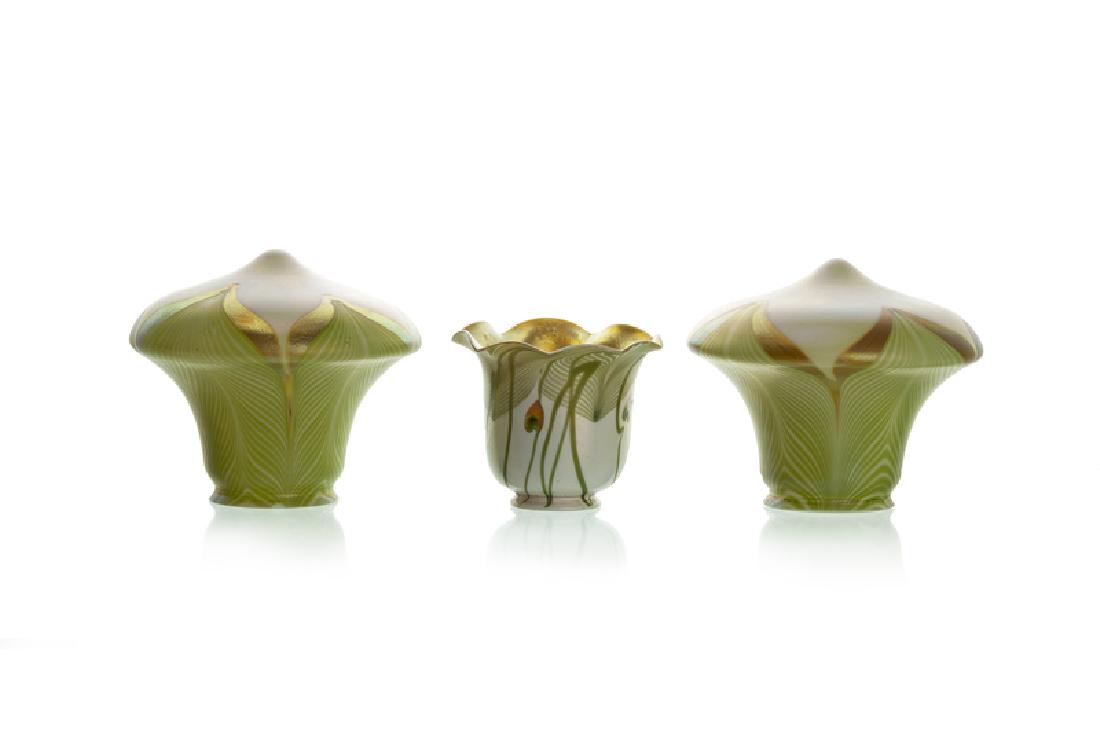 Three art glass lamp shades (1 of 2)