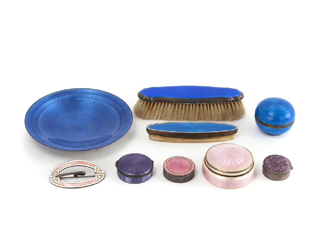 A group of silver and enamel personal items (1 of 6)