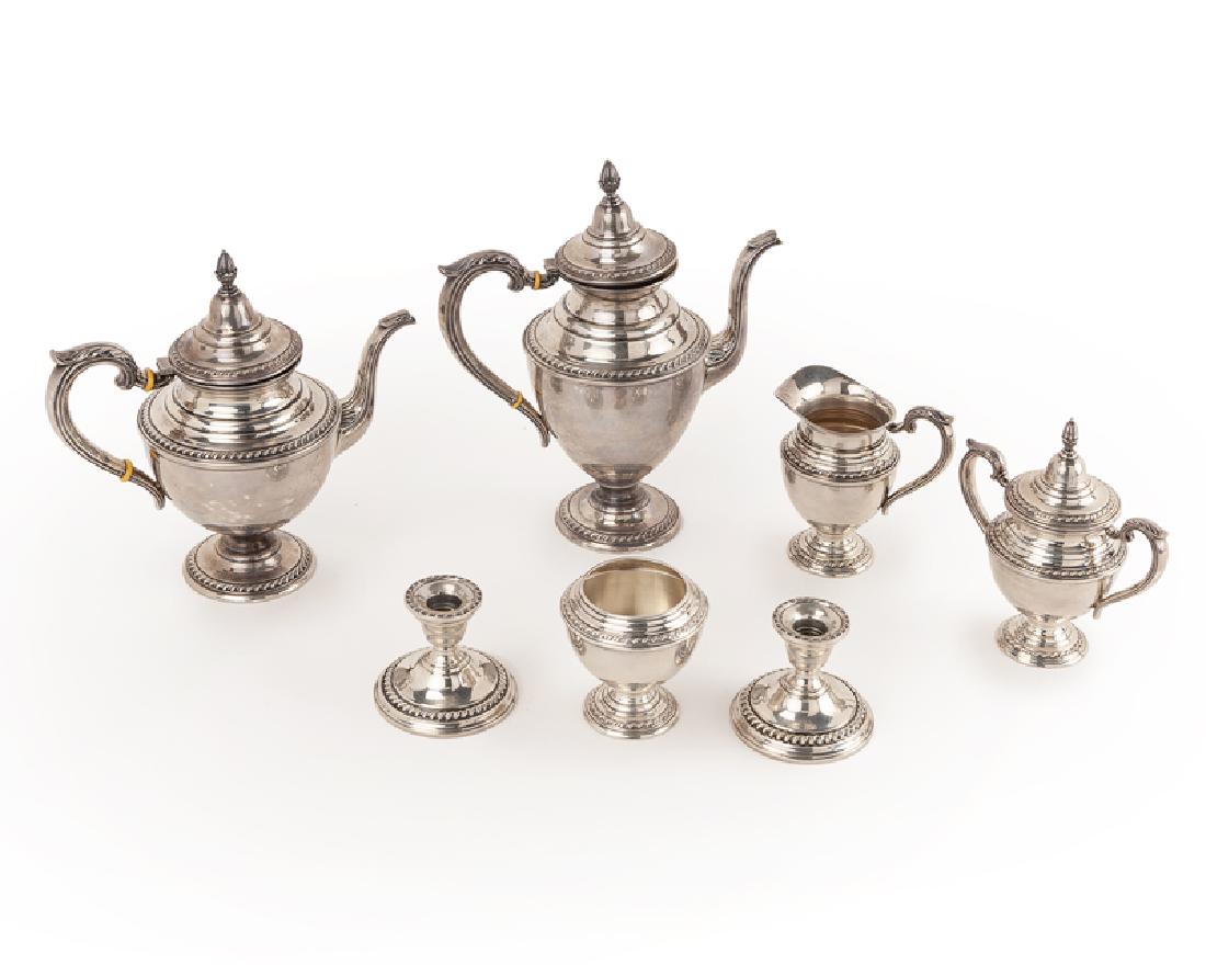 A seven-piece sterling silver tea service, Rogers (1 of 3)
