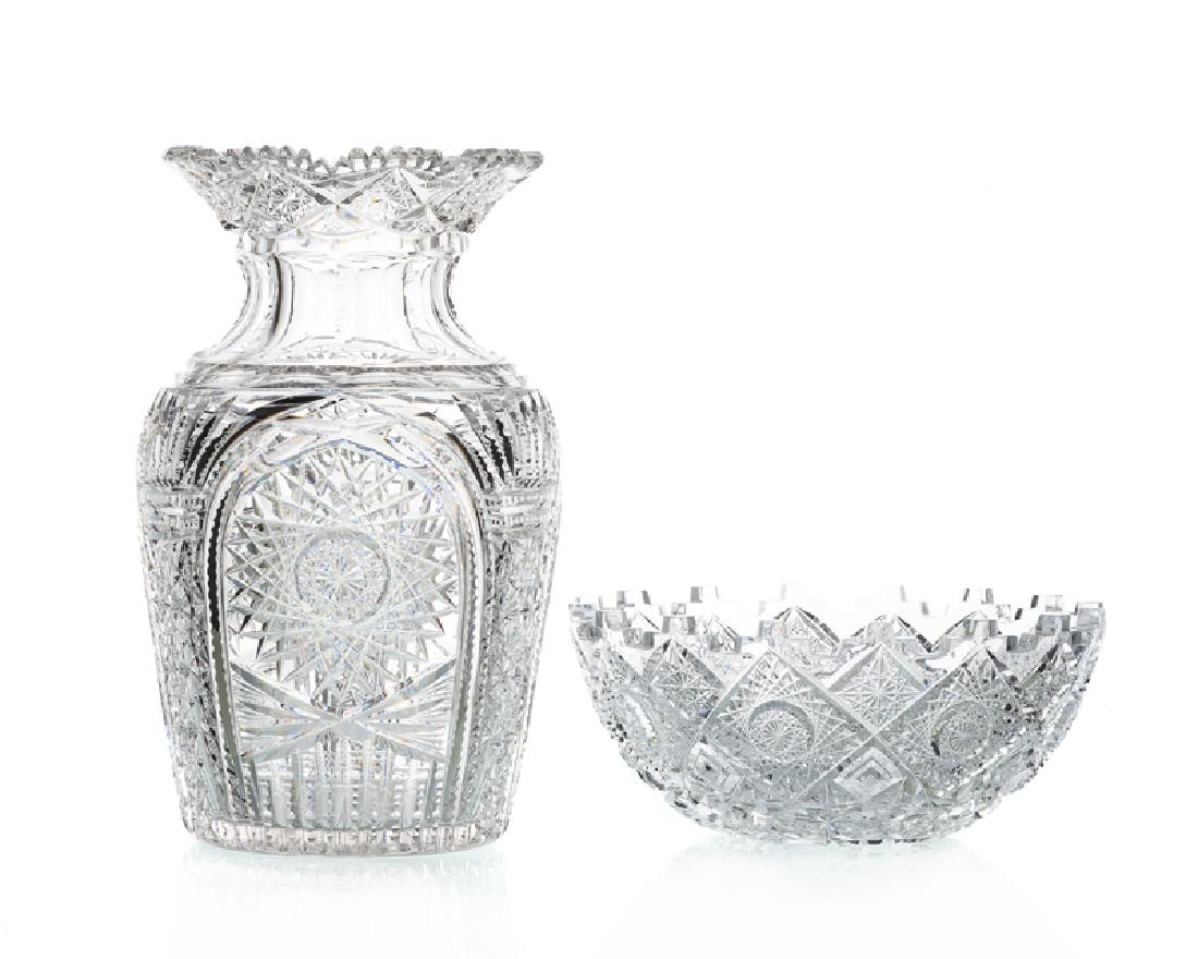 Two American brilliant-cut glass decorative items (1 of 3)