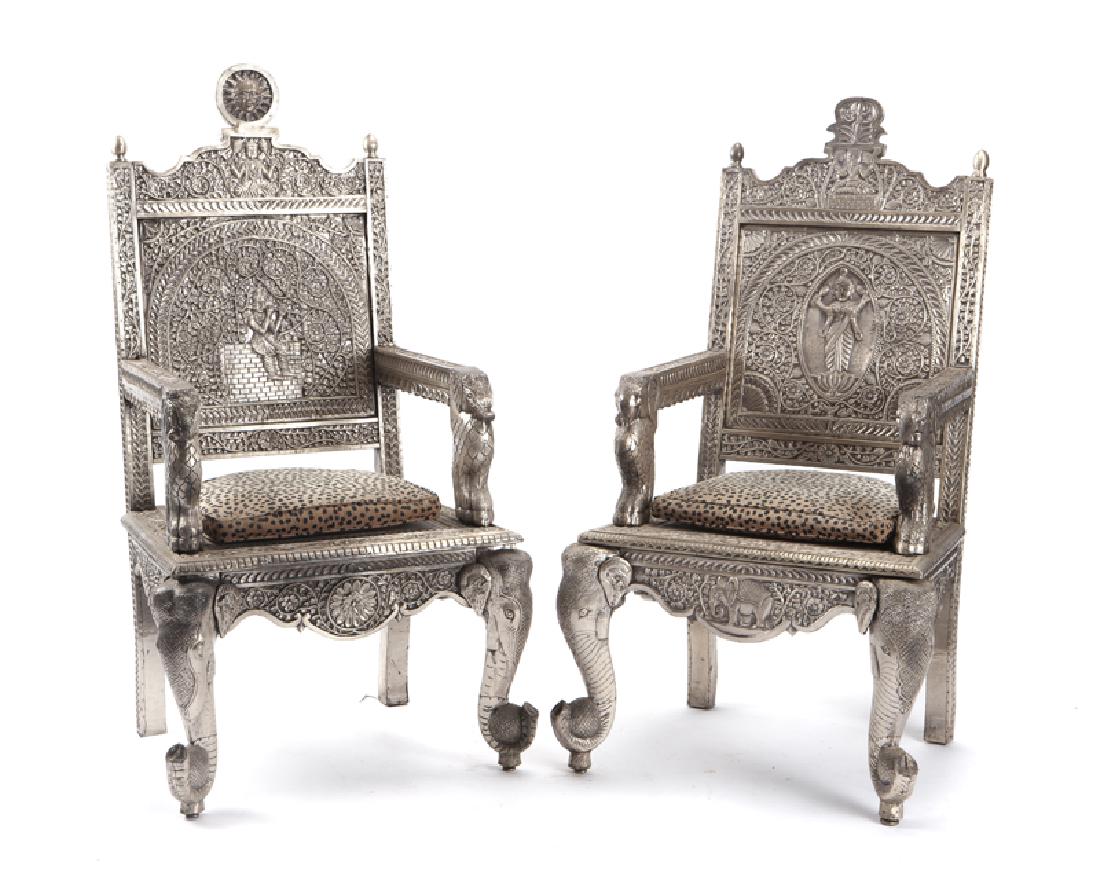 Two Indian his and hers armchairs (1 of 6)