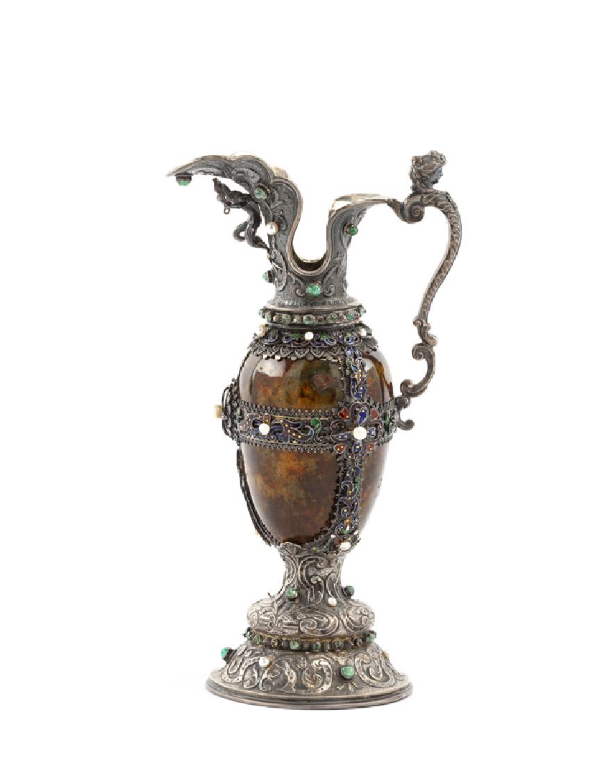 A silver Austrian/Hungarian enameled ewer (1 of 3)