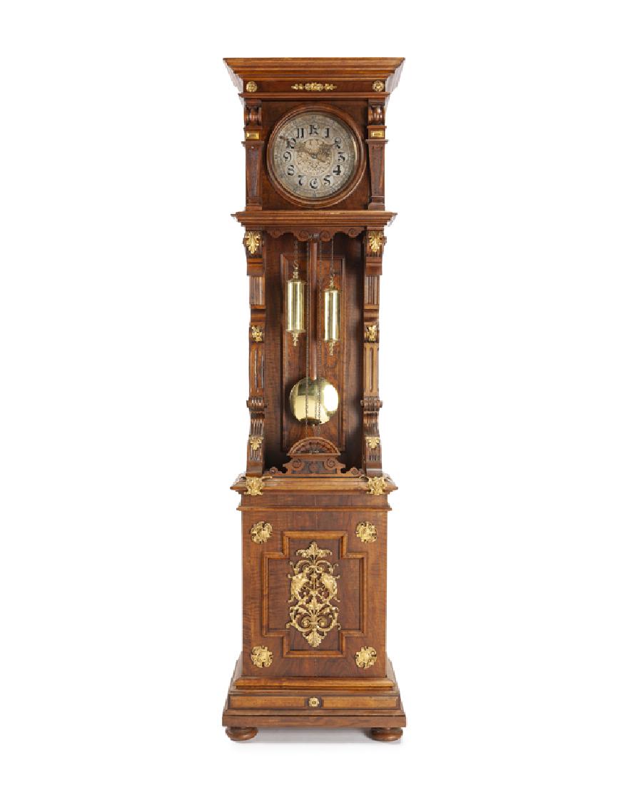 A German mahogany open gallery tall case clock (1 of 6)