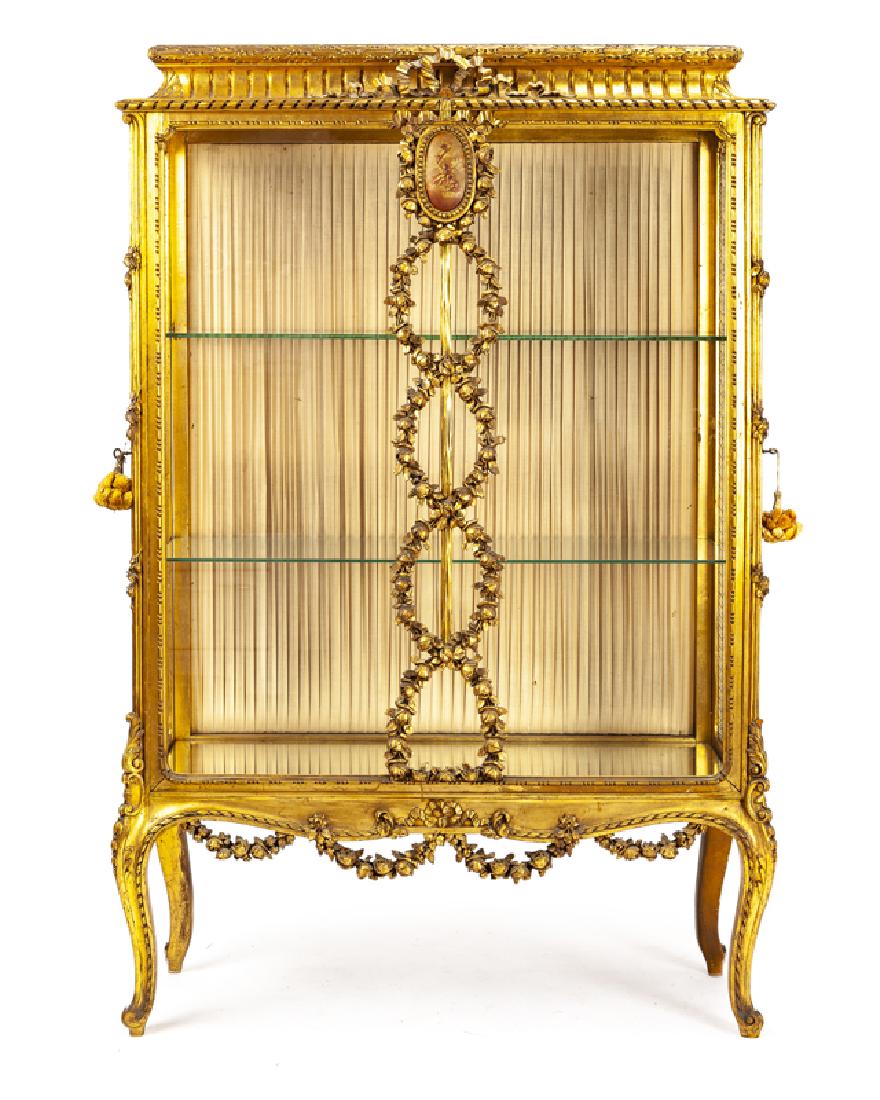 A French giltwood vitrine cabinet (1 of 6)
