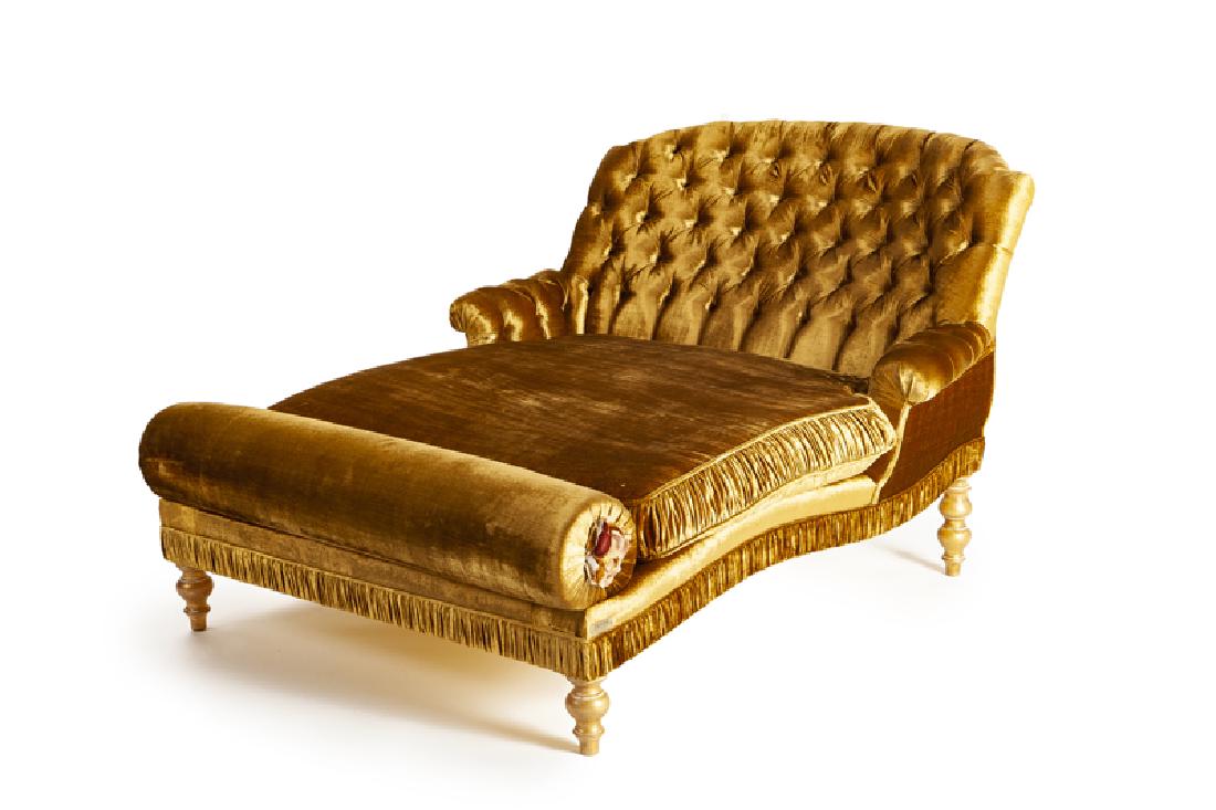 A velvet two-person day bed, Provasi (1 of 4)