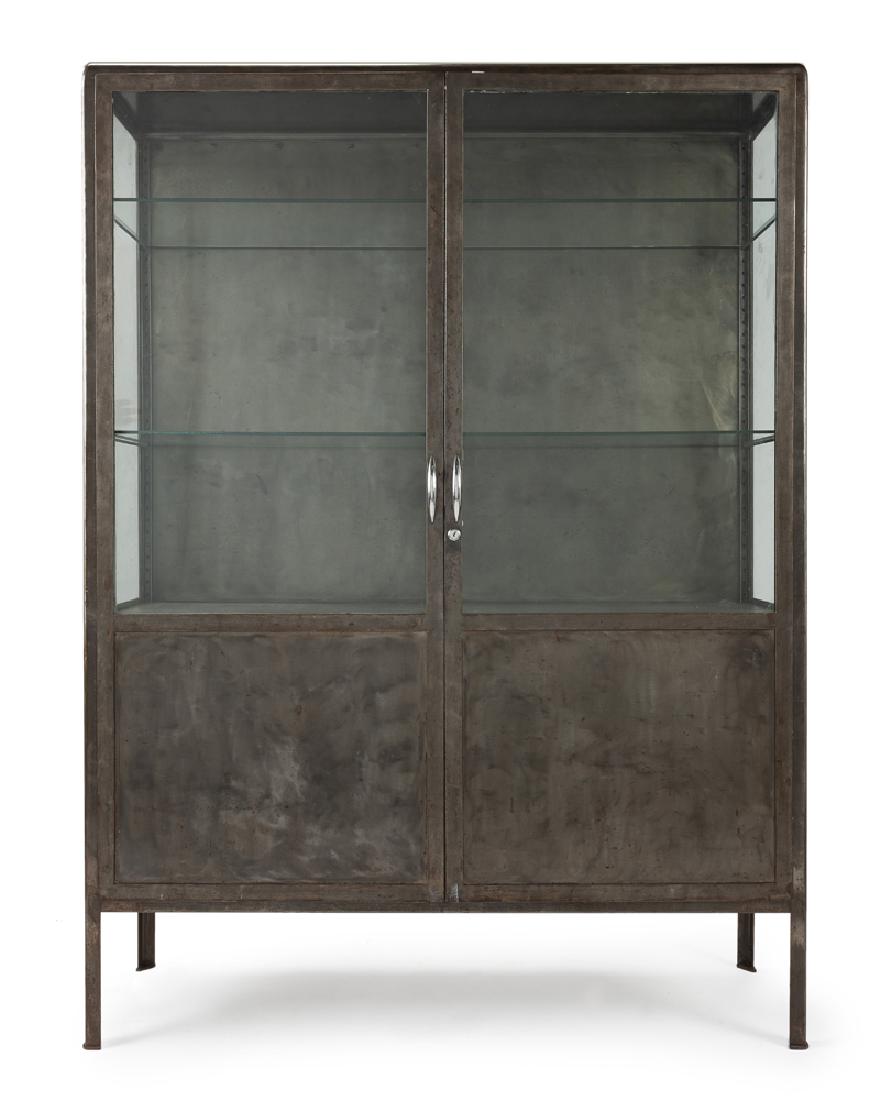 A burnished steel medical-style cabinet (1 of 3)