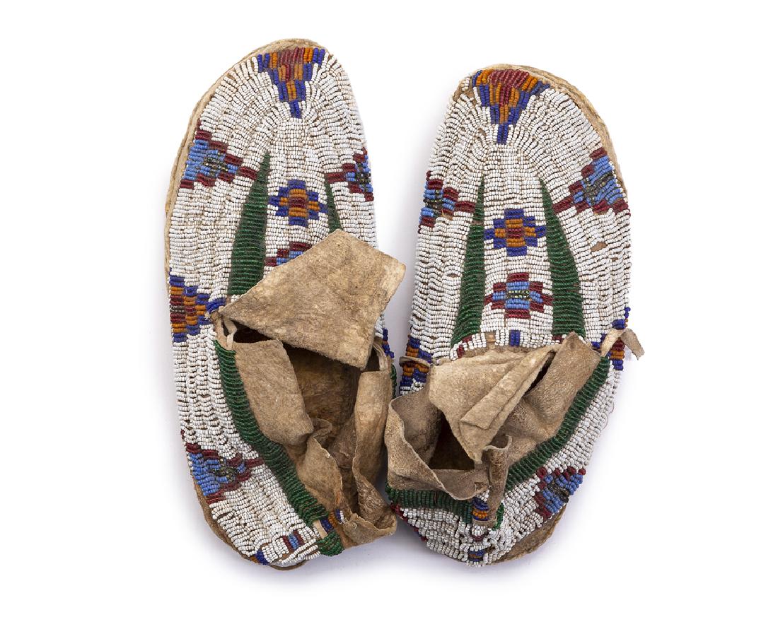 A pair of Plains beaded moccasins (1 of 2)