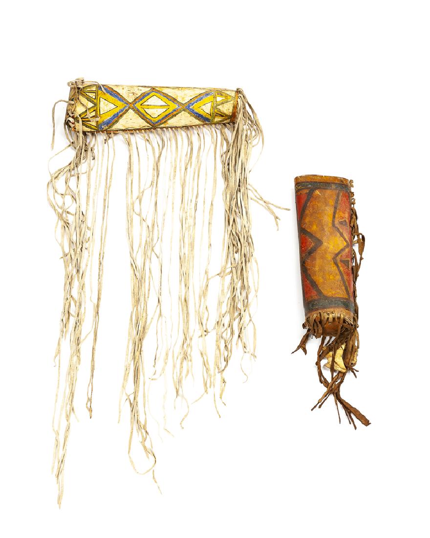 Two painted parfleche cylinders (1 of 2)