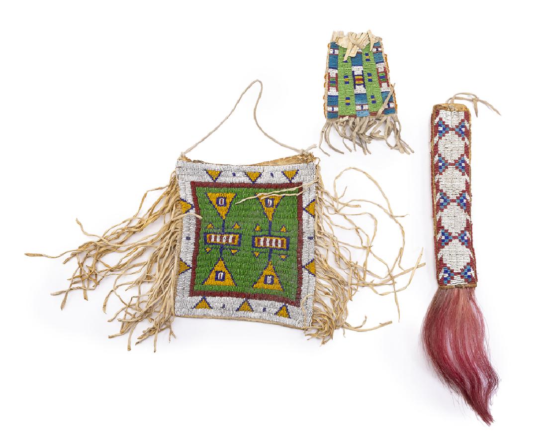 Three Plains Indian beaded objects (1 of 2)
