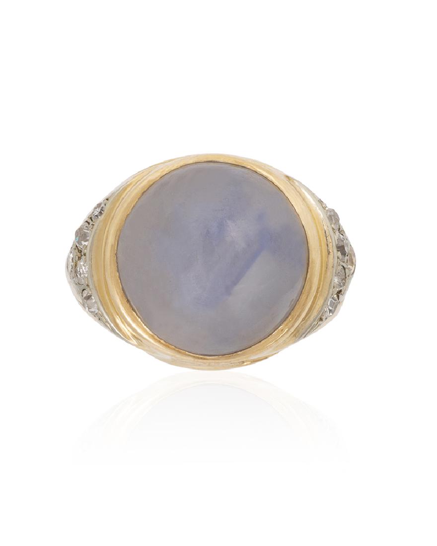 A cabochon sapphire and diamond ring (1 of 2)