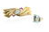 An aquamarine and gold jewelry set