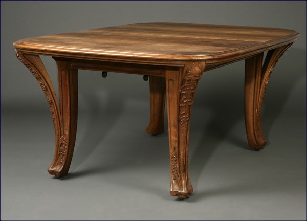 Majorelle ''Les Bles'' walnut dining table chairs - 6