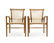 A pair of vintage teak and cord chairs - 2