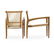 A pair of vintage teak and cord chairs - 3