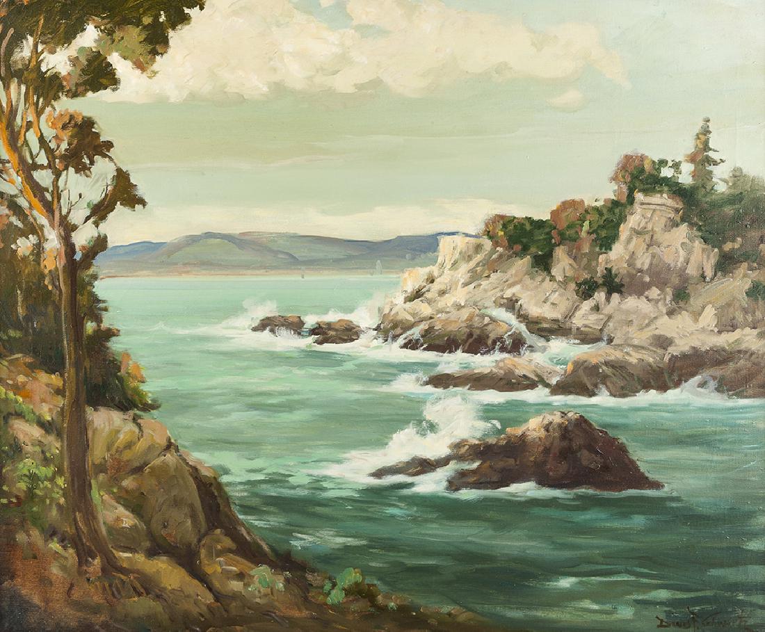 Davis Francis Schwartz (1879-1969 San Francisco, CA): Monterey coast Oil on canvas Signed lower right: Davis F. Schwartz 25" H x 30" W