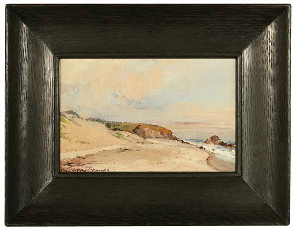 Nell Walker Warner (1891-1970): beach along the California coast, signed lower left: Nell Walker Warner, oil on board, 6.5'' x 10'', est:$1000/2000. Provenance: Private Collection, Concord, CA